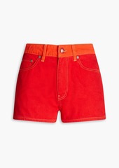 GANNI - Two-tone denim shorts - Red - 31