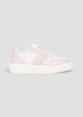 GANNI - Two-tone faux leather and canvas sneakers - Pink - EU 36