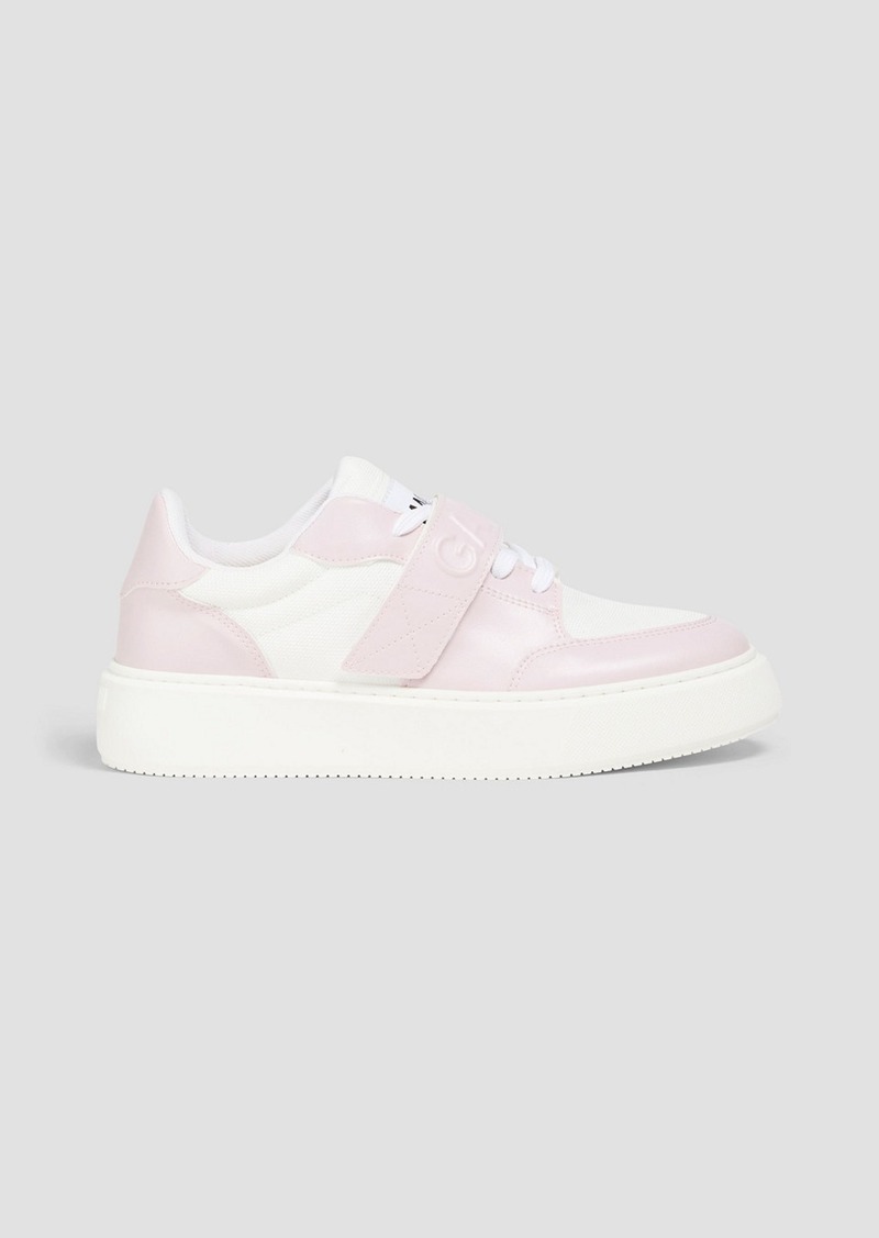 GANNI - Two-tone faux leather and canvas sneakers - Pink - EU 36