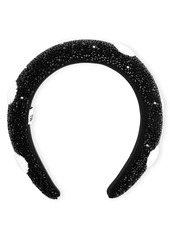 Ganni Beaded Padded Headband in Black at Nordstrom