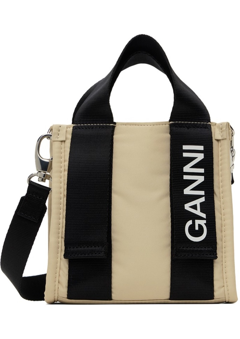 GANNI Beige Recycled Tech Mini Tote