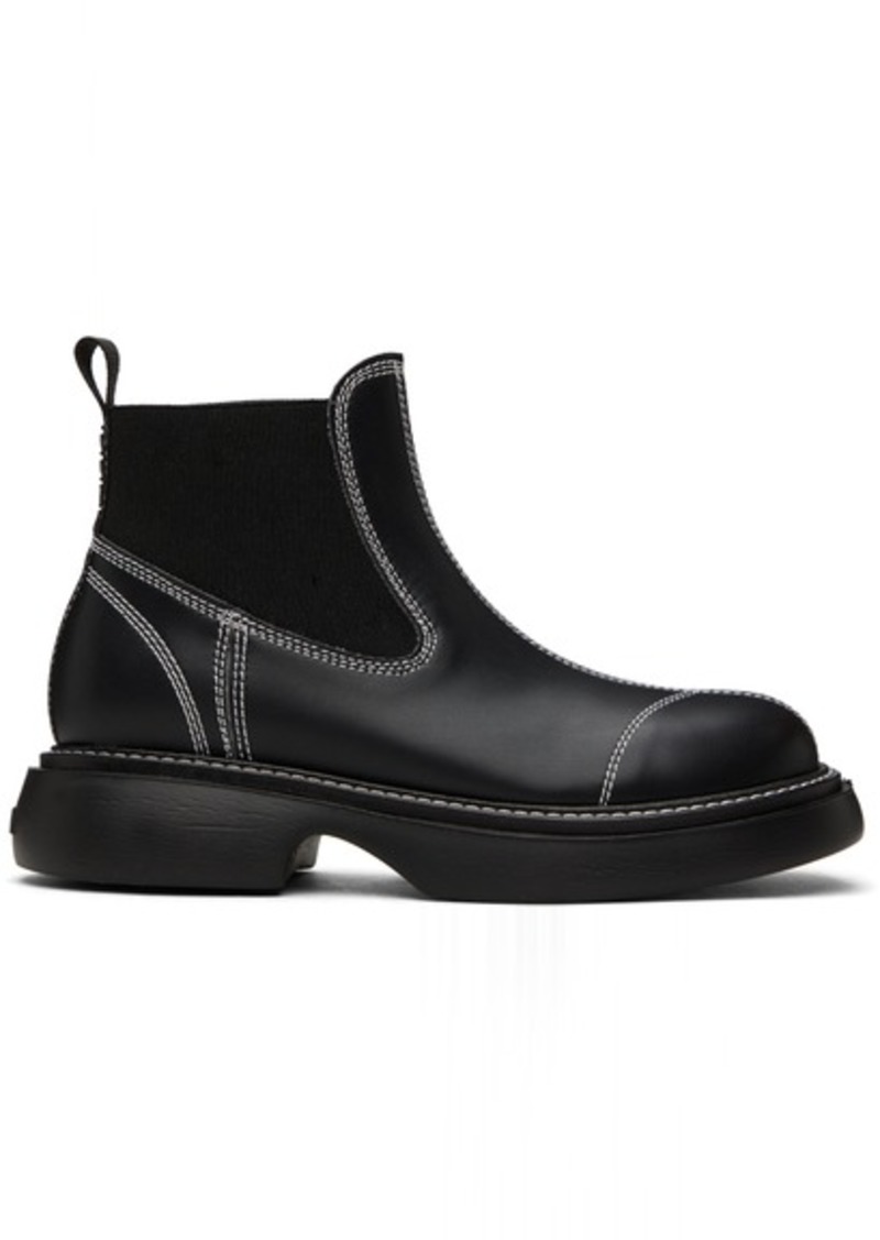 GANNI Black Everyday Low Chelsea Boots
