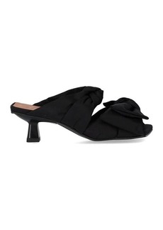 GANNI  BLACK HEELED MULE WITH BOWS
