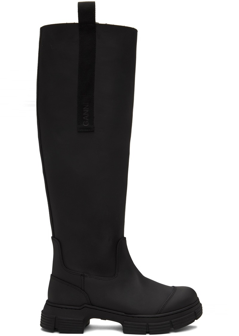 GANNI Black Recycled Rubber Country Boots