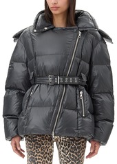 Ganni Black Shiny Nylon Puffer Jacket