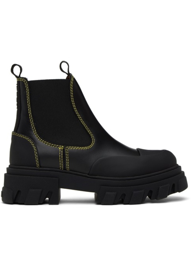 GANNI Black Stitching Chelsea Boots