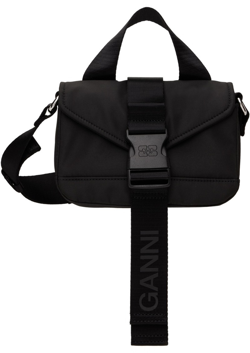 GANNI Black Tech Mini Satchel Bag