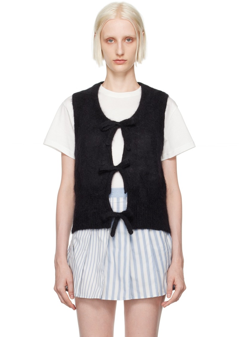 GANNI Black Tie String Vest