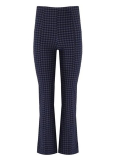 GANNI  BLUE CHECK FLARE TROUSERS