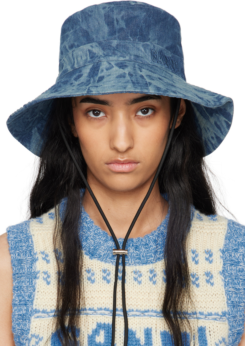 GANNI Blue Denim Bucket Hat