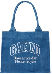 GANNI Blue Large Easy Shopper Tote