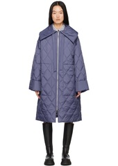 GANNI Blue Quilted Coat