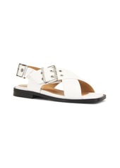 Ganni Buckle Cross Strap Sandal