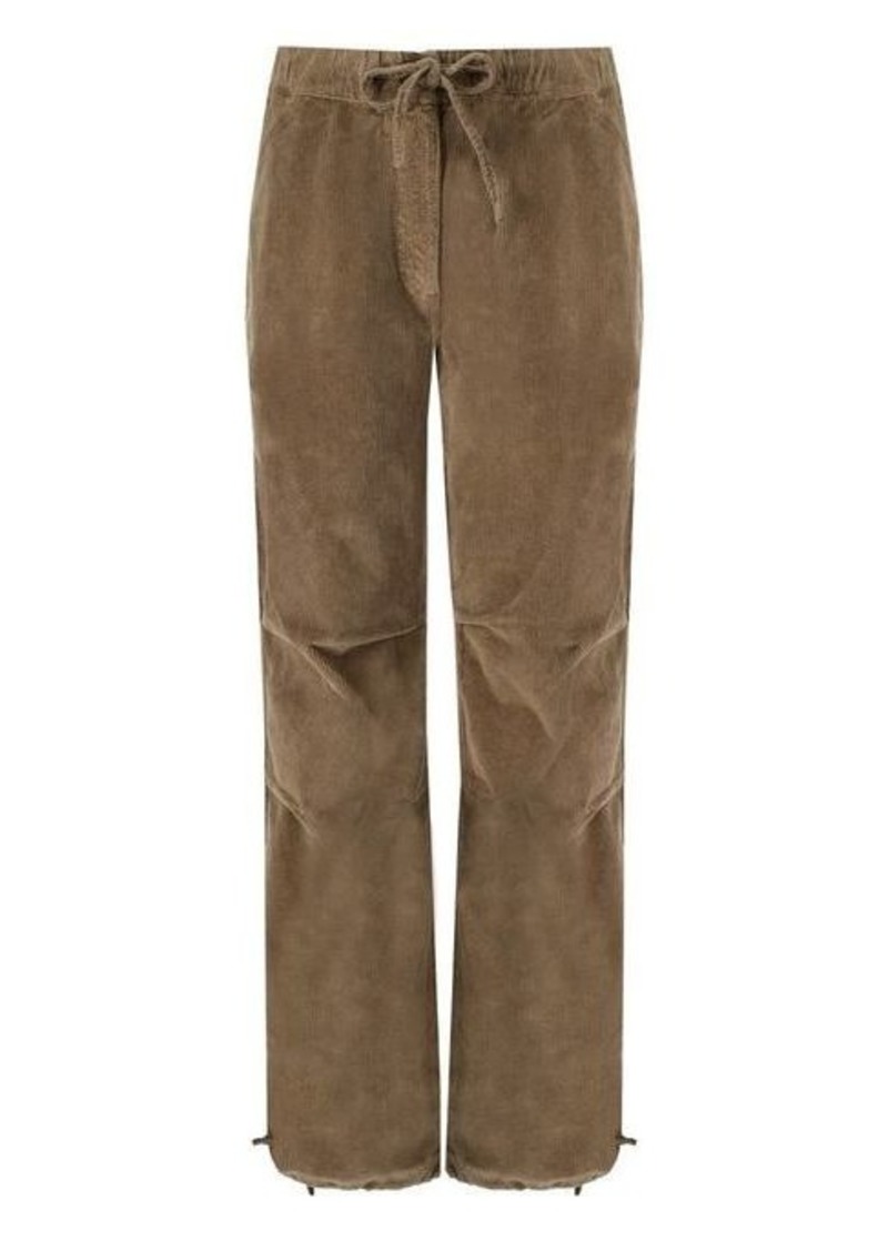 GANNI  CAMEL RIBBED TROUSERS