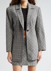 Ganni Check Mix Fitted Blazer