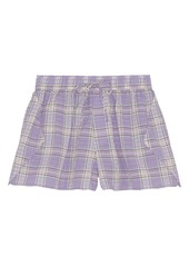 Ganni Check Seersucker Shorts in Check Persian Violet at Nordstrom Rack