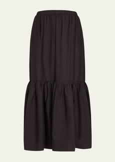 Ganni Cotton Poplin Flounce Skirt