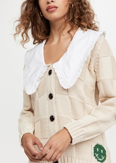 GANNI Cotton Rope Knit Cardigan