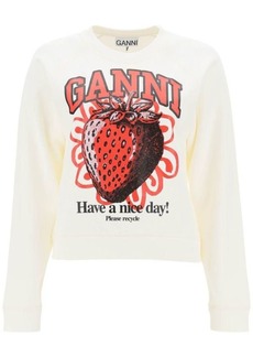 Ganni crew-neck sweatshirt with graphic print