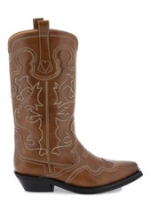 Ganni embroidered western boots