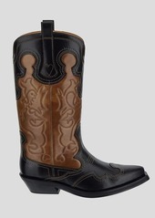 Ganni Embroidered Western Boots