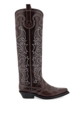 Ganni embroidered western high boots