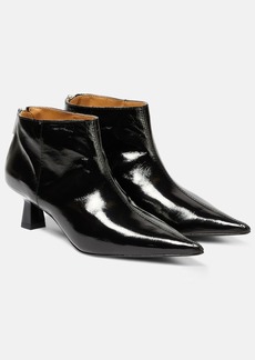 Ganni Faux leather ankle boots