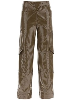 Ganni faux leather cargo pants