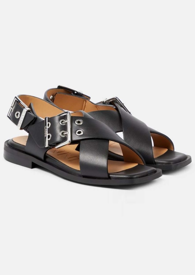 Ganni Faux leather Mary Jane sandals