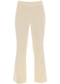 Ganni flared pants with gingham motif