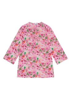 Ganni Floral Organic Cotton Cover-Up Tunic