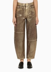 GANNI Gold balloon jeans