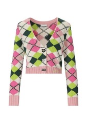 GANNI  GRAPHIC MULTICOLOR DIAMOND CARDIGAN