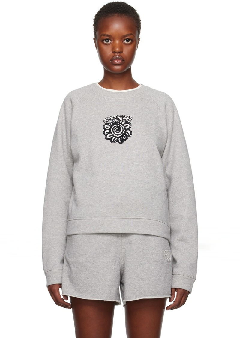 GANNI Gray Isoli Sweatshirt