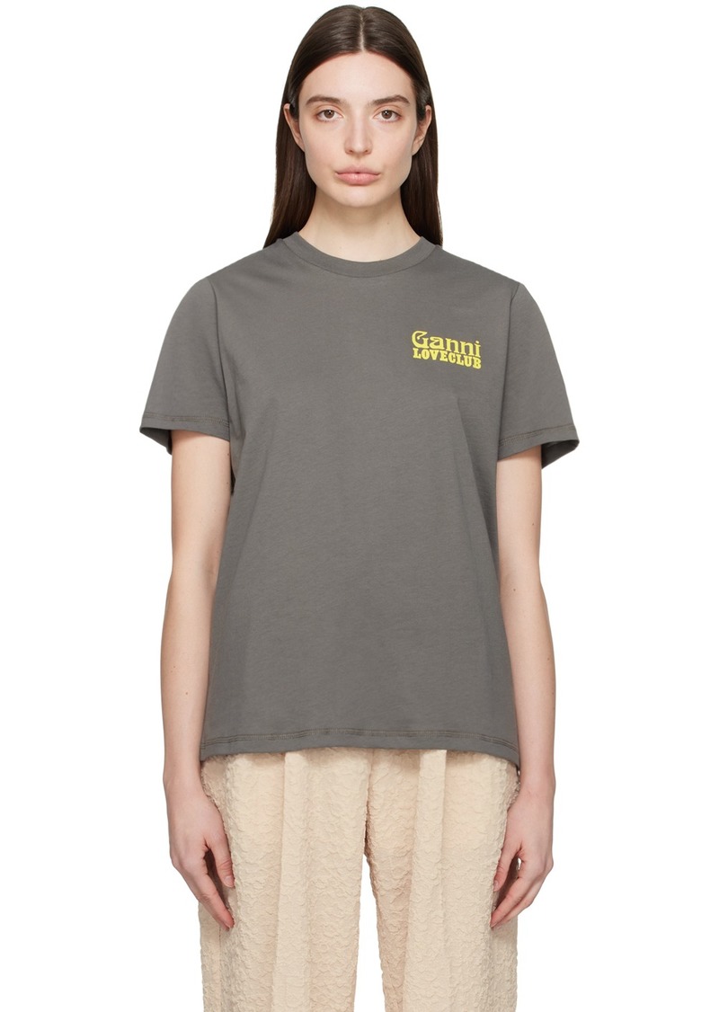 GANNI Gray 'Loveclub' T-Shirt