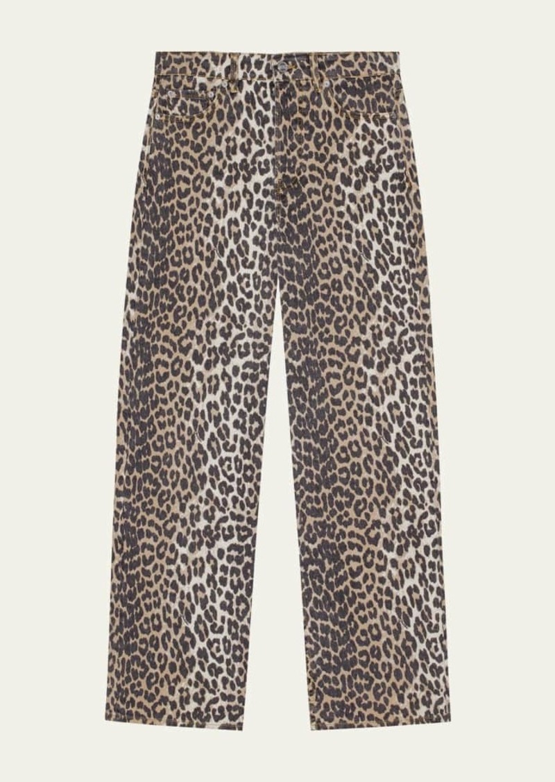 Ganni Izey Leopard Print Jeans