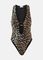 Ganni Leopard-print swimsuit