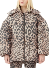 Ganni Leopard Puffer Down Jacket