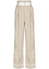 Ganni flared linen trousers