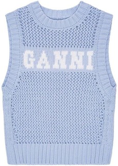 GANNI Logo crochet vest