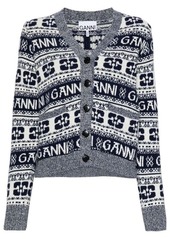 GANNI Logo wool cardigan
