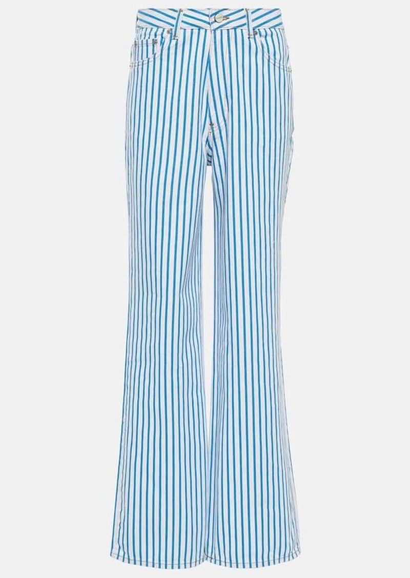 Ganni Magny striped high-rise straight jeans