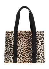 GANNI MEDIUM LEOPARD TOTE BAG