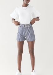 GANNI Mixed Stripe Denim Shorts