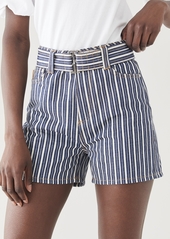 GANNI Mixed Stripe Denim Shorts