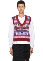 GANNI Multicolor V-Neck Vest