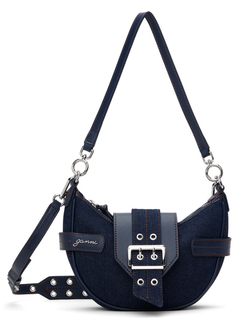 GANNI Navy Denim Small Bucky Bag