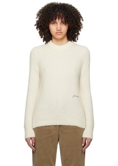GANNI Off-White Brushed Sweater