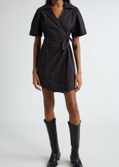 Ganni Organic Cotton Wrap Minidress