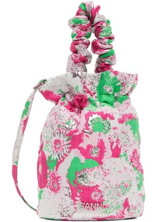 GANNI Pink & Green Occasion Top Handle Bag